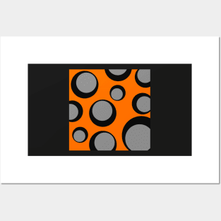 orange black and grey pop art pattern Posters and Art